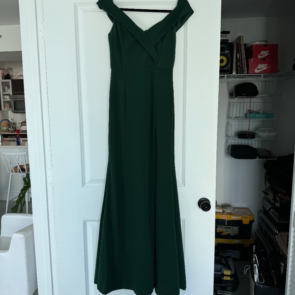 Lulus Song of Love Hunter Green Off-the-Shoulder Maxi Dress - Picture 6 of 8